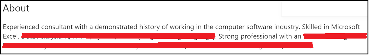 Fourth example of an ineffective technology profile