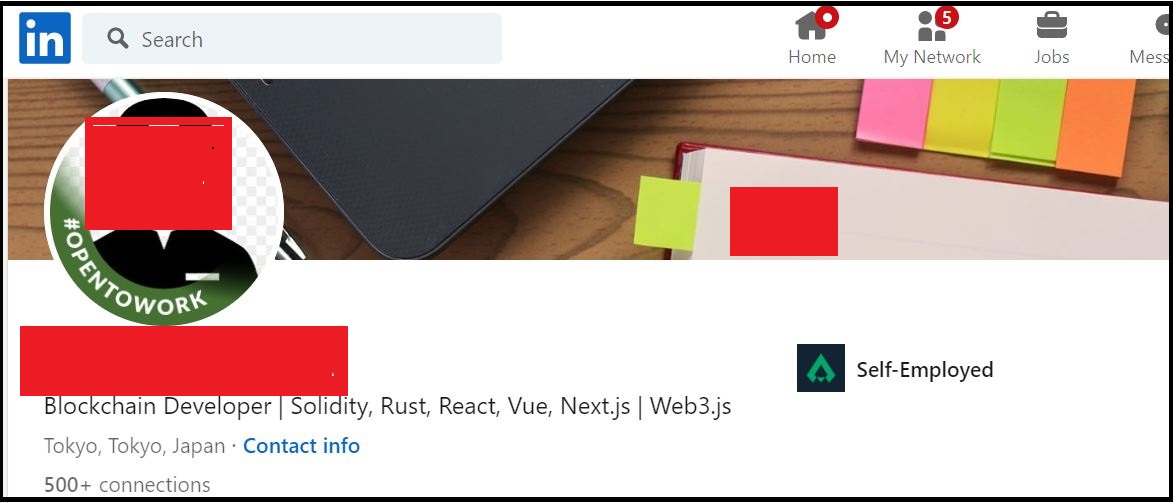 A good Example of tech profile heading on LinkedIn